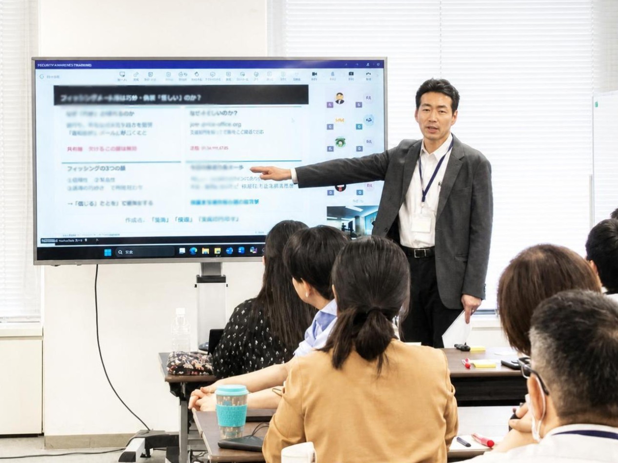 フィッシングメール演習の解説の様子